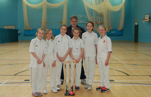The Girl's team and Youth Development Manager Richard Archbold, at the U13 Cricket Festival