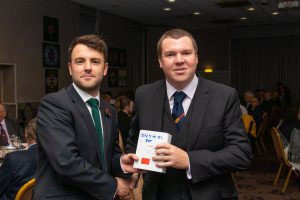 Ricky Dale collecting the Division 5 (1st) Batting Award 2021