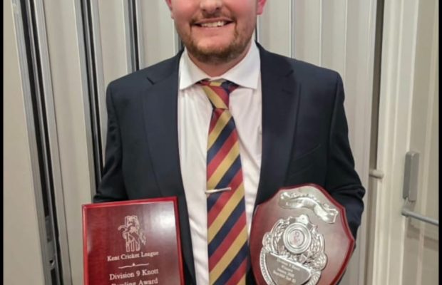 Adam Rayner - Winner of the KCL Division 9 Knott Bowling Award 2025 (39 Wickets) presented at the KCL awards evening